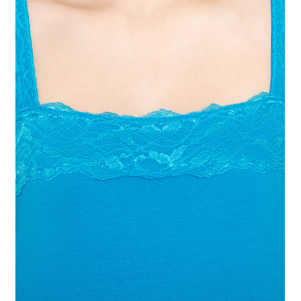 Women's Lacey Trim Cotton Blend Tank Top