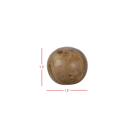 Set of 6 Boho Natural Wood Balls with Cotton Bag