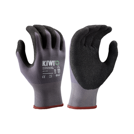 Kiwi PUD Palm Coated Nylon/Spandex Knit Grey Grip Gloves [53100]