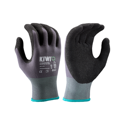 Kiwi PUD Palm Coated Nylon/Spandex Knit Grey Grip Gloves [53100]