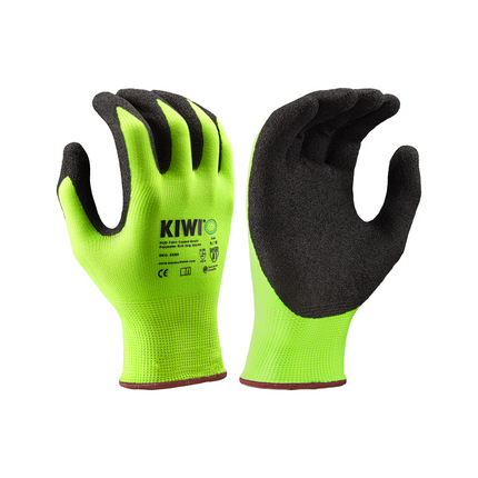 Kiwi PUD Palm Coated Stretch Polyester Knit Neon Grip Gloves [53200]