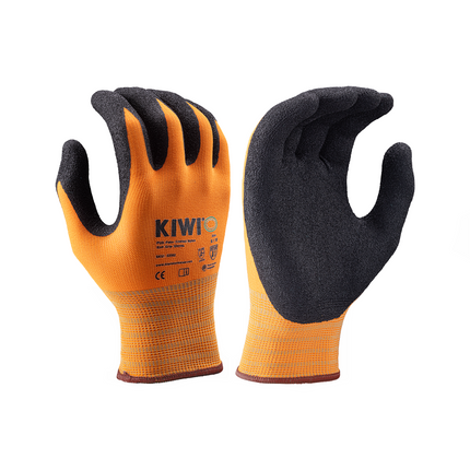 Kiwi PUD Palm Coated Nylon Knit Orange Grip Gloves [53300]