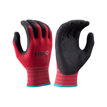 Kiwi PUD Palm Coated Nylon Knit Red Grip Gloves [53400]