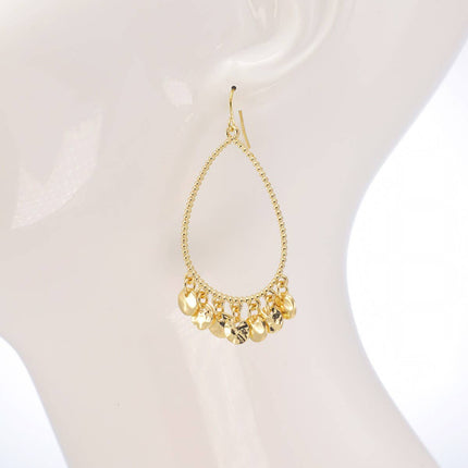 Metal Teardrop Earrings w/ Charms