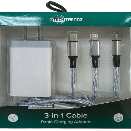 All in one quick charging cable and adapter set