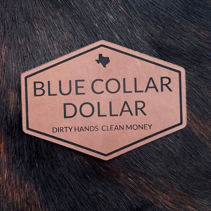 Engraved Texas Blue Collar Dollar Patch