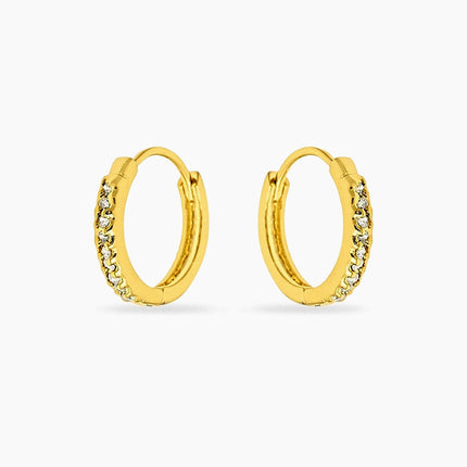 Missy 0.3ct CZ 14k Gold Mini Hoop Earrings