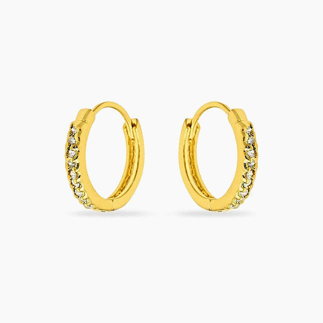 Missy 0.3ct CZ 14k Gold Mini Hoop Earrings