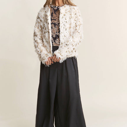 Fuzzy Sequins Jacket