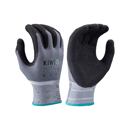 Kiwi A5 Cut Resistant Nitrile Palm Coated Polyethylene Blend Knit Grey Grip Gloves [55100]