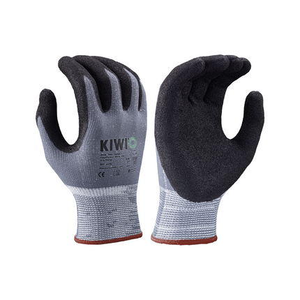 Kiwi A5 Cut Resistant Nitrile Palm Coated Polyethylene Blend Knit Grey Grip Gloves [55100]