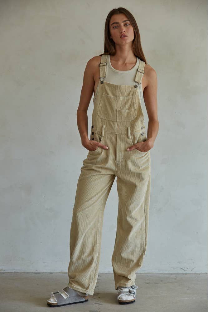 Black Corduroy Overalls