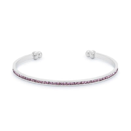 Bonnie 0.8ct Lavender Crystals With White Gold Rhodium Channel Set Cuff