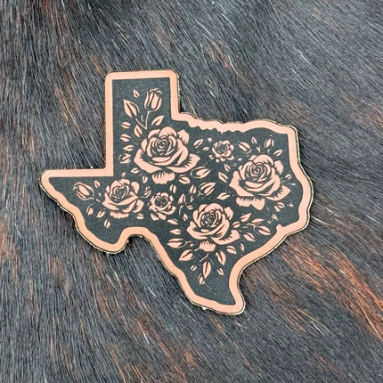 Engraved Texas Roses Patch