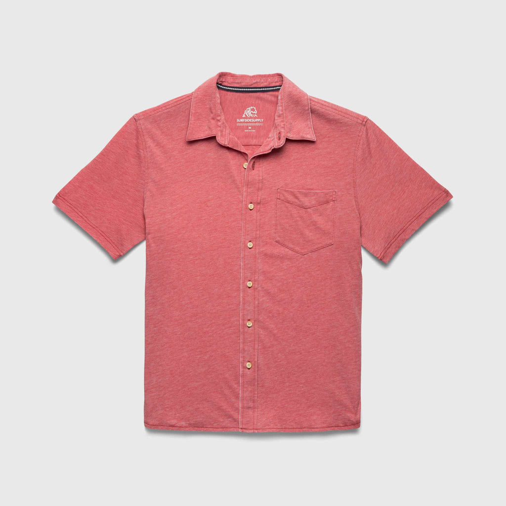 Tony Burnout Knit Shirt - Mineral Red