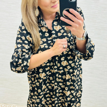 Abstract Tiered Dress