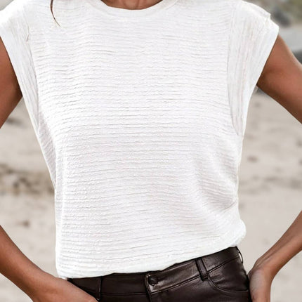 Textured Sleeveless Casual Top