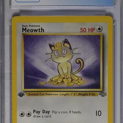 1999 Jungle - 1st Edition #56/64 Meowth CGC 8.5
