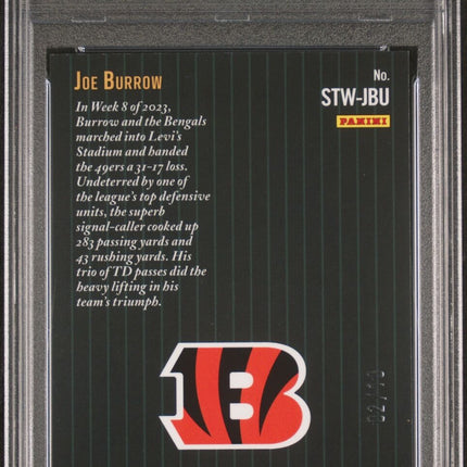 2023 Panini Select Throwback #STWJBU Joe Burrow Score Throwback-Gold /10 - PSA 9