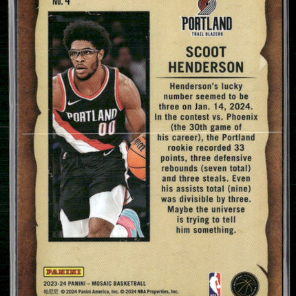 2023-24 Panini Mosaic #4 Scoot Henderson Noteriety