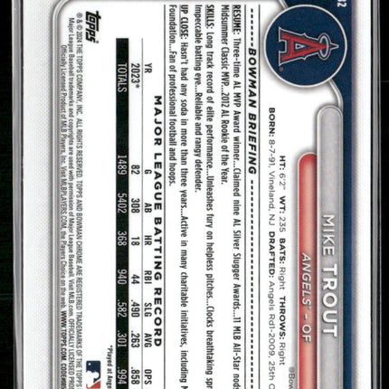 2024 Bowman Chrome #82 Mike Trout