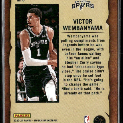 2023-24 Panini Mosaic #5 Victor Wembanyama Noteriety