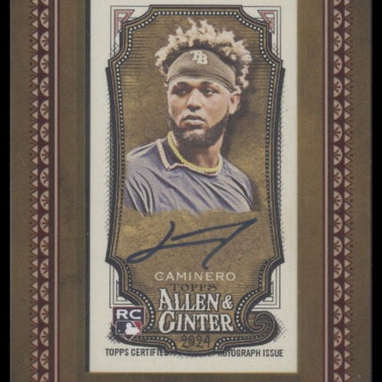 Junior Caminero 2024 Topps Allen & Ginter #MA-JC Framed Mini Baseball Autographs