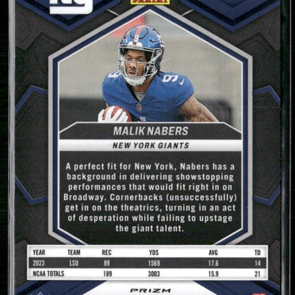 Malik Nabers 2024 Panini Mosaic Silver Mosaic RC #306