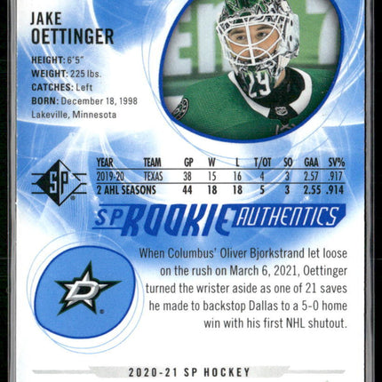 2020-21 SP #136 Jake Oettinger Blue