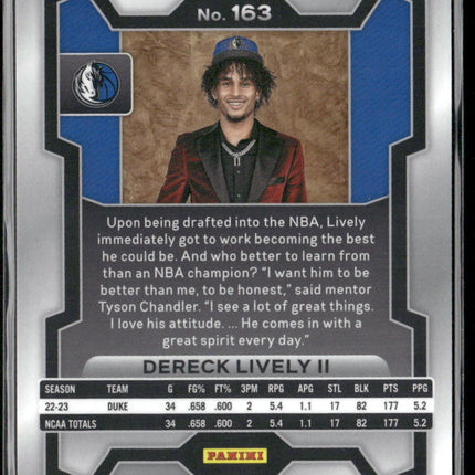 2023-24 Panini Prizm #163 Dereck Lively II Prizms Fast Break