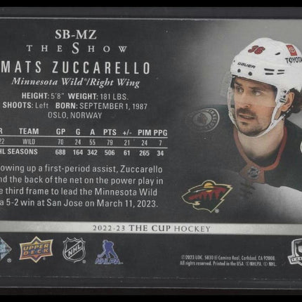 2022-23 Upper Deck The Cup #SB-MZ Mats Zuccarello The Show Black #/99