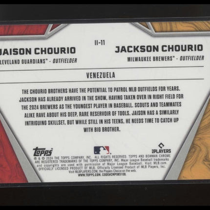 2024 Bowman Chrome #II-11 Jaison Chourio / Jackson Chourio International Impact