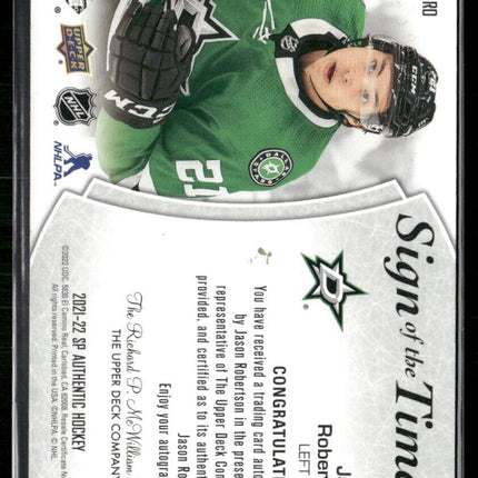 Jason Robertson BLACK /49 💎 2023-24 SP Authentic Sign Of The Times Update Auto