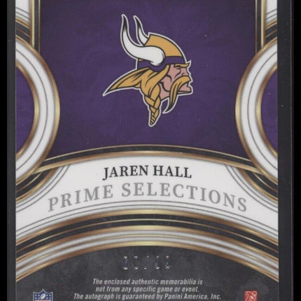 2023 Panini Select #PS-JHL Jaren Hall Prime Selections Prizm Signatures #/99