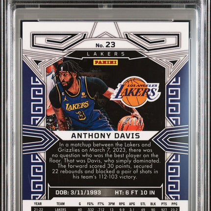 2022 Panini Obsidian #23 Anthony Davis Electric Etch Red PSA 9 #1/5