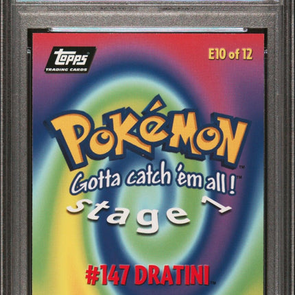 1999 Topps Pokemon The Movie Edt #E10 Dratini #147 Movie Edition PSA 9