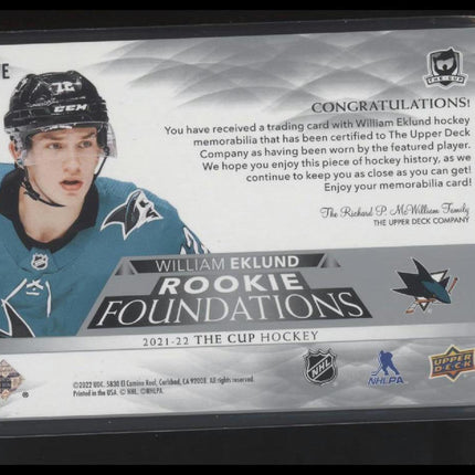 2021-22 Upper Deck The Cup #F-WE William Eklund Foundations Quad Jersey #/99