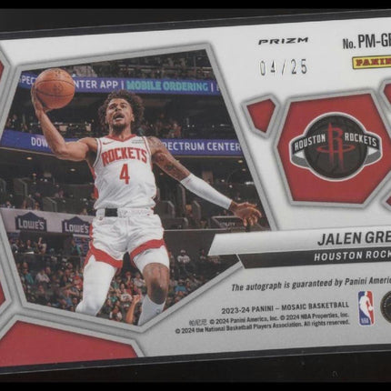 2023-24 Panini Mosaic #PM-GRE Jalen Green Pictographs Mosaic White #/25