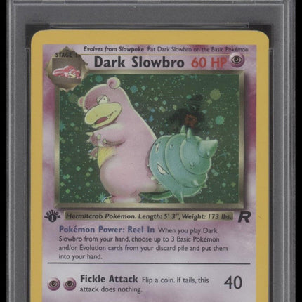 Dark Slowbro-Holo 2000 Pokemon Rocket #12 1st Edition PSA 8