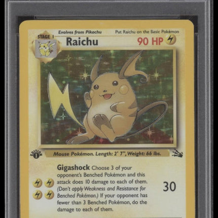 Raichu-Holo 1999 Pokemon Fossil #14 1st Edition PSA 8