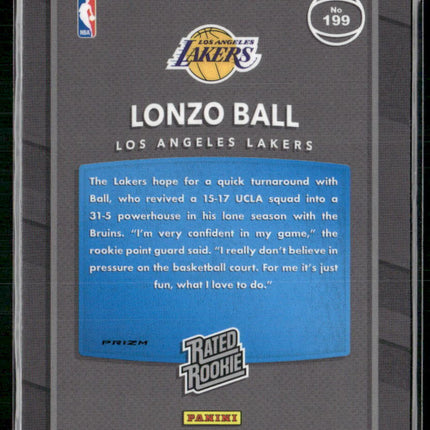2017-18 Donruss Optic #199 Lonzo Ball Fast Break Holo