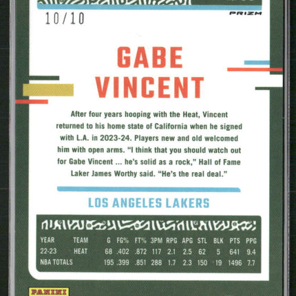 2023-24 Donruss Optic #36 Gabe Vincent Fast Break Gold #/10