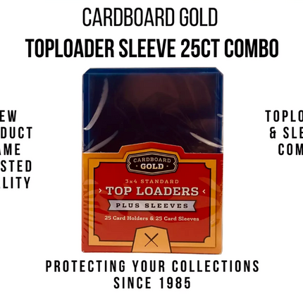 Cardboard Gold Top Loader and Penny Sleeve COMBO - 25 loaders / 25 sleeves