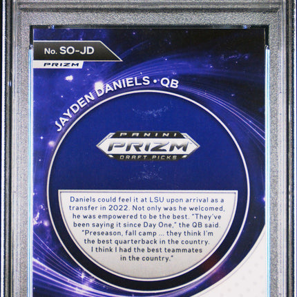 Jayden Daniels 2024 Panini Prizm Draft Picks Student OrientationcRed Ice PSA 10