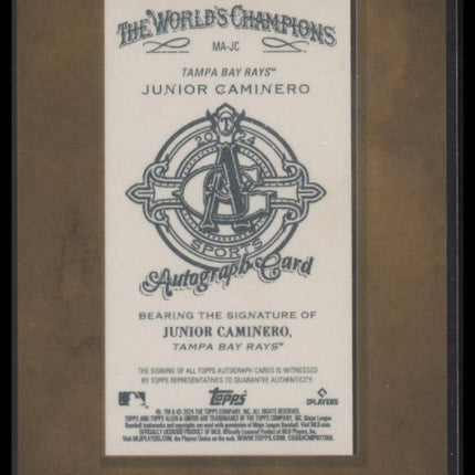 Junior Caminero 2024 Topps Allen & Ginter #MA-JC Framed Mini Baseball Autographs