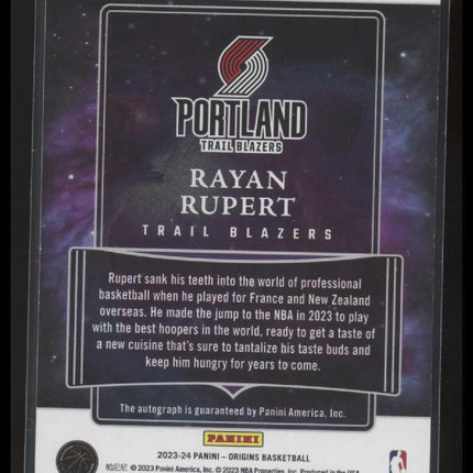 2023-24 Panini Origins #RA-RRP Rayan Rupert Rookie Autographs