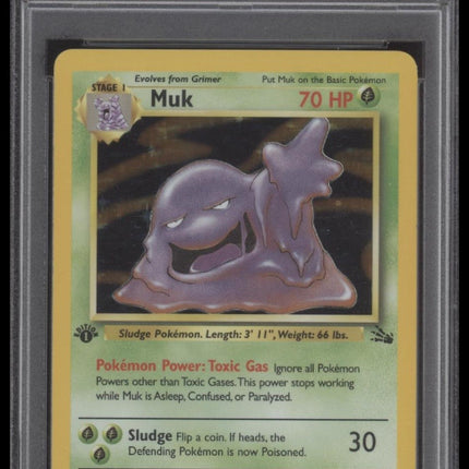 Muk-Holo 1999 Pokemon Fossil #13 1st Edition PSA 8
