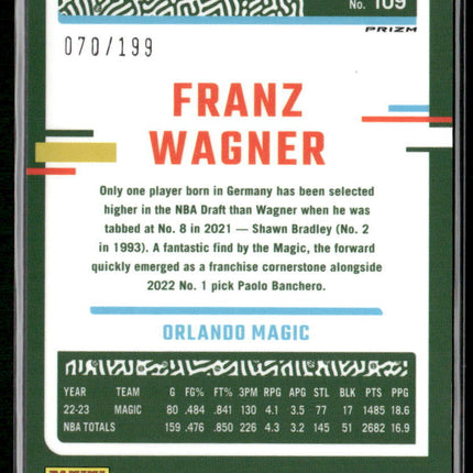2023-24 Donruss Optic #109 Franz Wagner Orange #/199