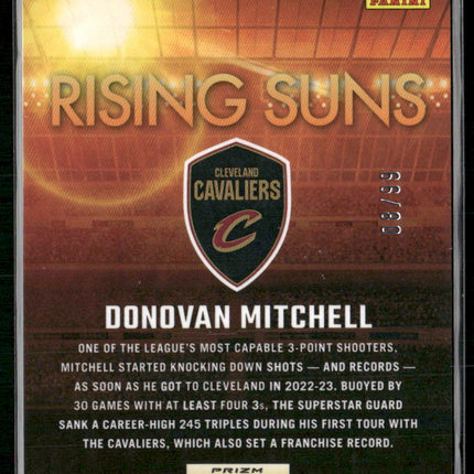2023-24 Donruss Optic #12 Donovan Mitchell Rising Suns Red #/99