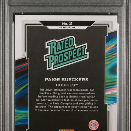 Paige Bueckers 2024 Panini Prizm Draft Pick Rated Red Ice PSA 9